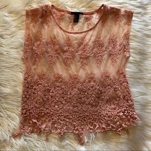 🌺 Forever 21 Pink Women’s Shirt sheer Size S